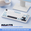 AULA F75 Glacier Blue wireless mechanical keyboard with LEOBOG Reaper switches