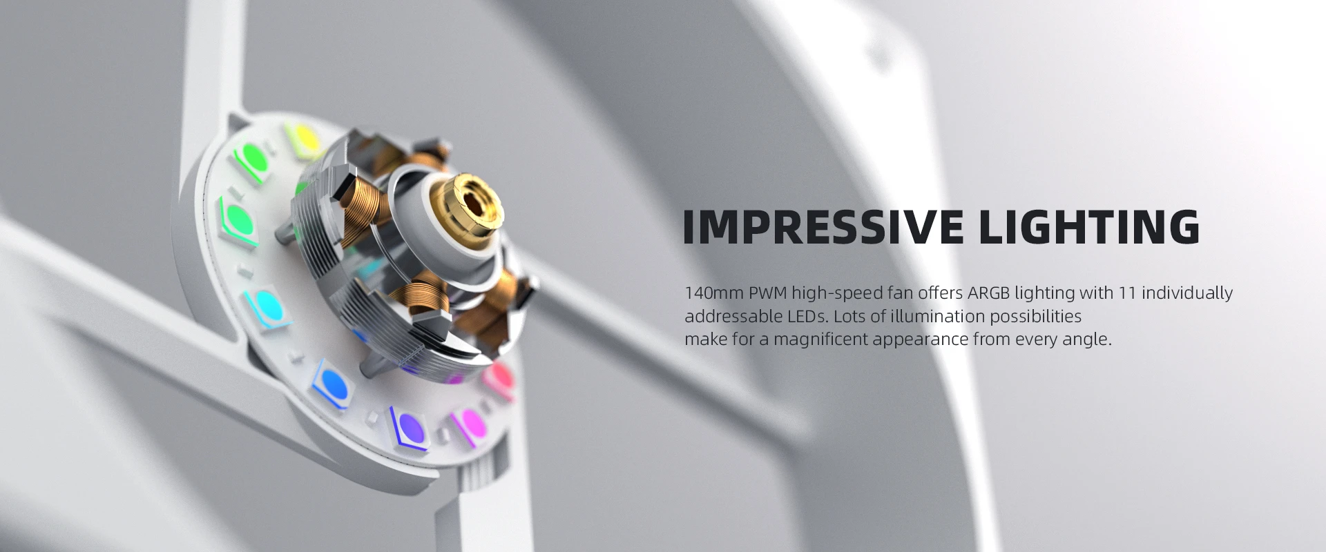 ID-COOLING AS-140-ARGB-W white ARGB fan product image