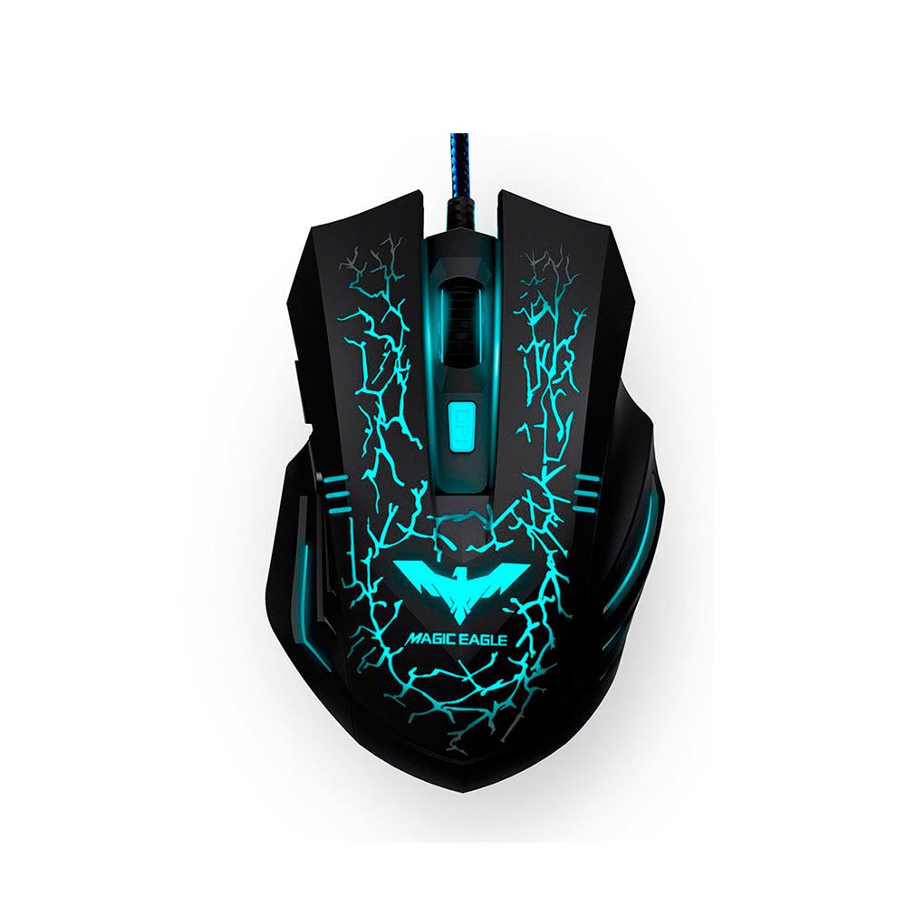 Havit Magic Eagle HV-MS672 wired gaming mouse with cyan lighting