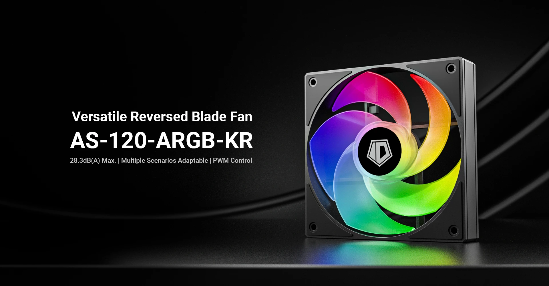 ID-COOLING AS-120-ARGB-KR 120mm reverse blade ARGB PWM case fan
