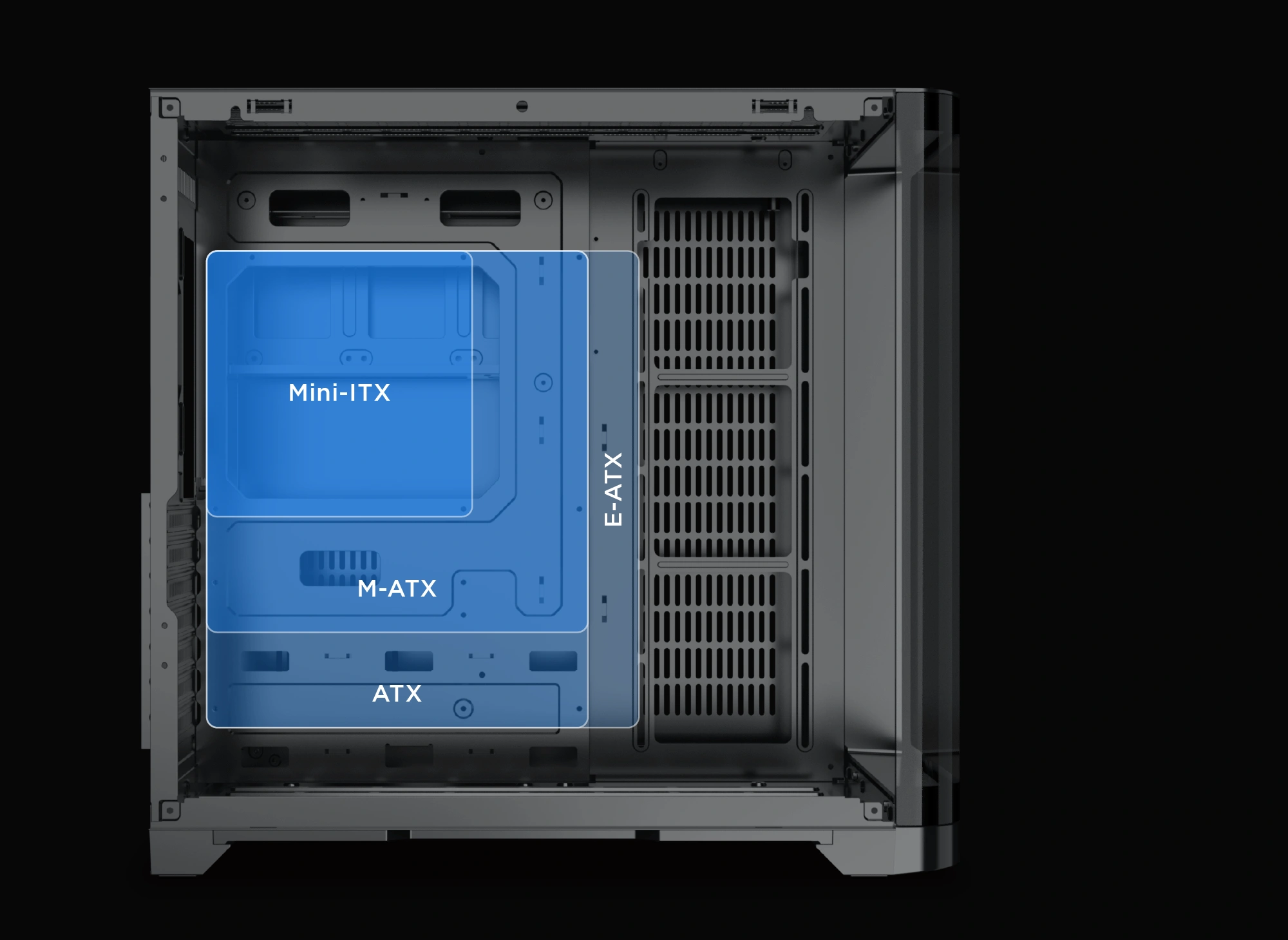 Xigmatek Crystal Storm V2 drive bay and expansion slot layout