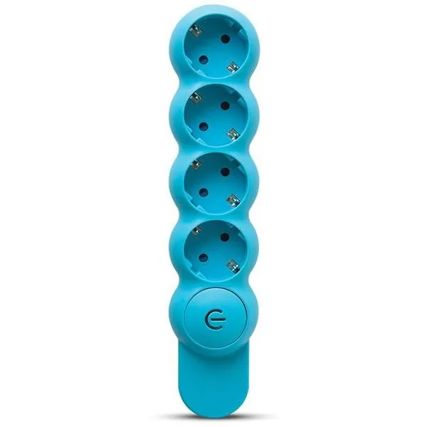 Elios Quattro blue four-outlet Schuko power strip
