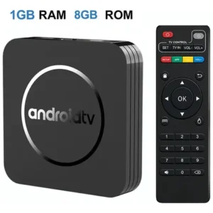Generic Android TV box with 1GB RAM and 8GB storage with remote control