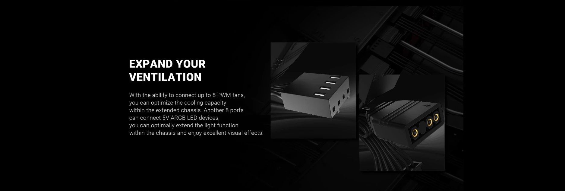 ID-COOLING HA-08 fan hub expand your ventilation with up to 8 PWM fans