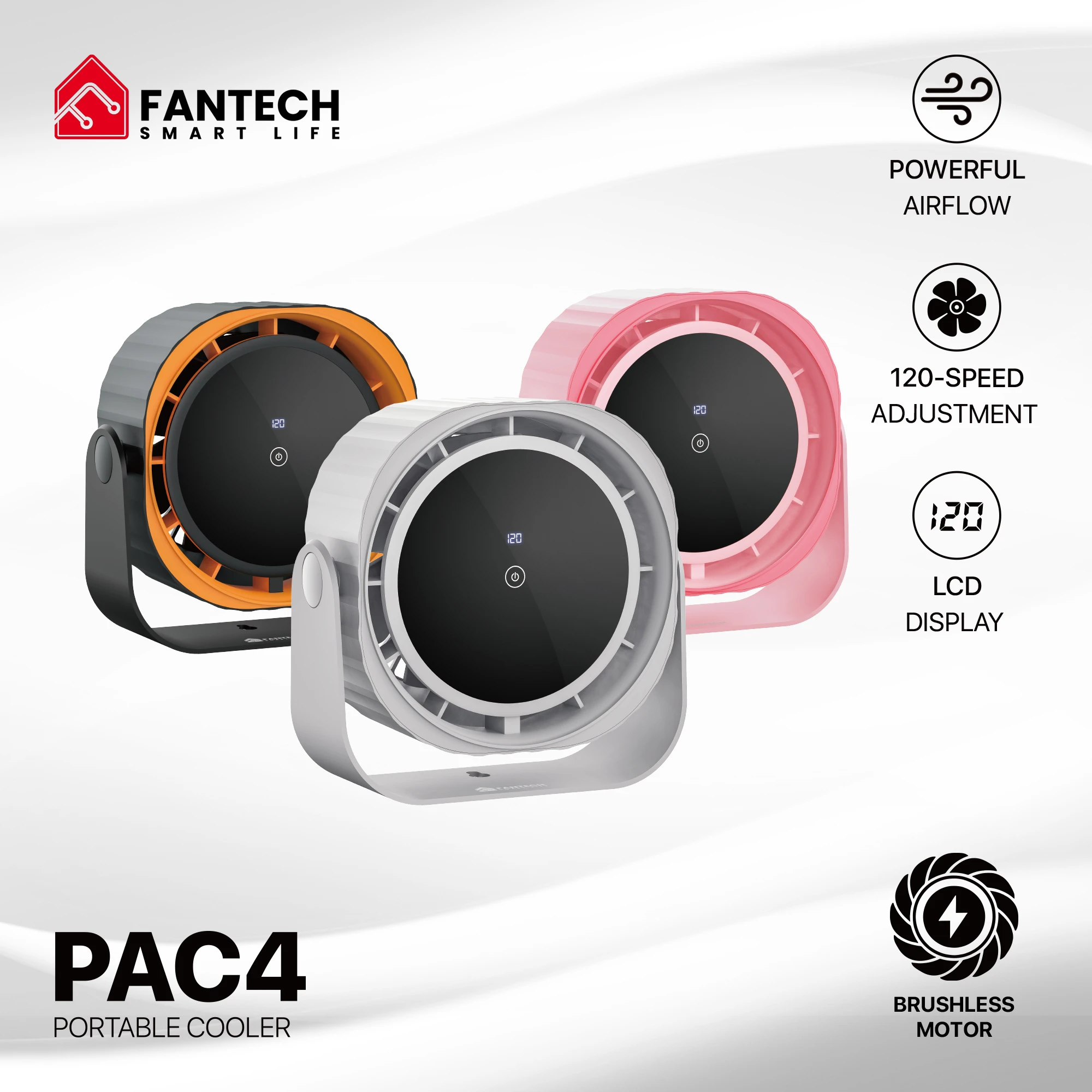 Fantech PAC4 portable cooler pink packaging and accessories