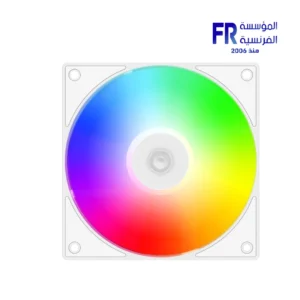ID-COOLING AS-120-ARGB-WR white reverse blade case fan with ARGB lighting and hydraulic bearing