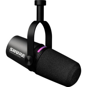 Shure MV7i black smart USB microphone with adjustable yoke and integrated audio interface