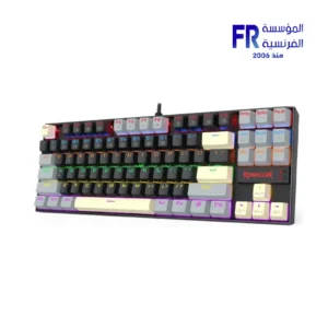 Redragon Kumara K552 GLY-R black 87-key mechanical gaming keyboard with Arabic and English legends and rainbow lighting