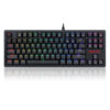 Redragon K598 Knight compact black 87-key mechanical gaming keyboard with RGB backlit legends