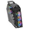 TechnoZone C12 black gaming PC case with RGB fans, tempered-glass side panel and included 600W power supply configuration