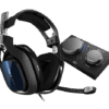 ASTRO A40 TR wired gaming headset shown with the MixAmp Pro TR audio control unit