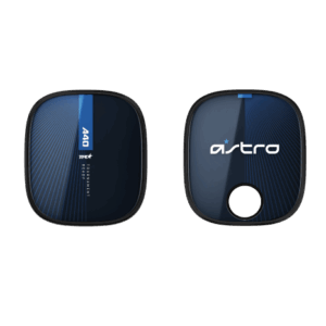 Close-up of the removable speaker tags on the ASTRO A40 TR headset