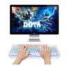 Aula F2009 white full-size mechanical keyboard with Brown switches; variant image sourced from retailer listing.