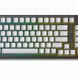 AULA F98 Pro V3 Gradient Grey keyboard with Caramel Latte switches, compact layout, TFT screen and rotary knob