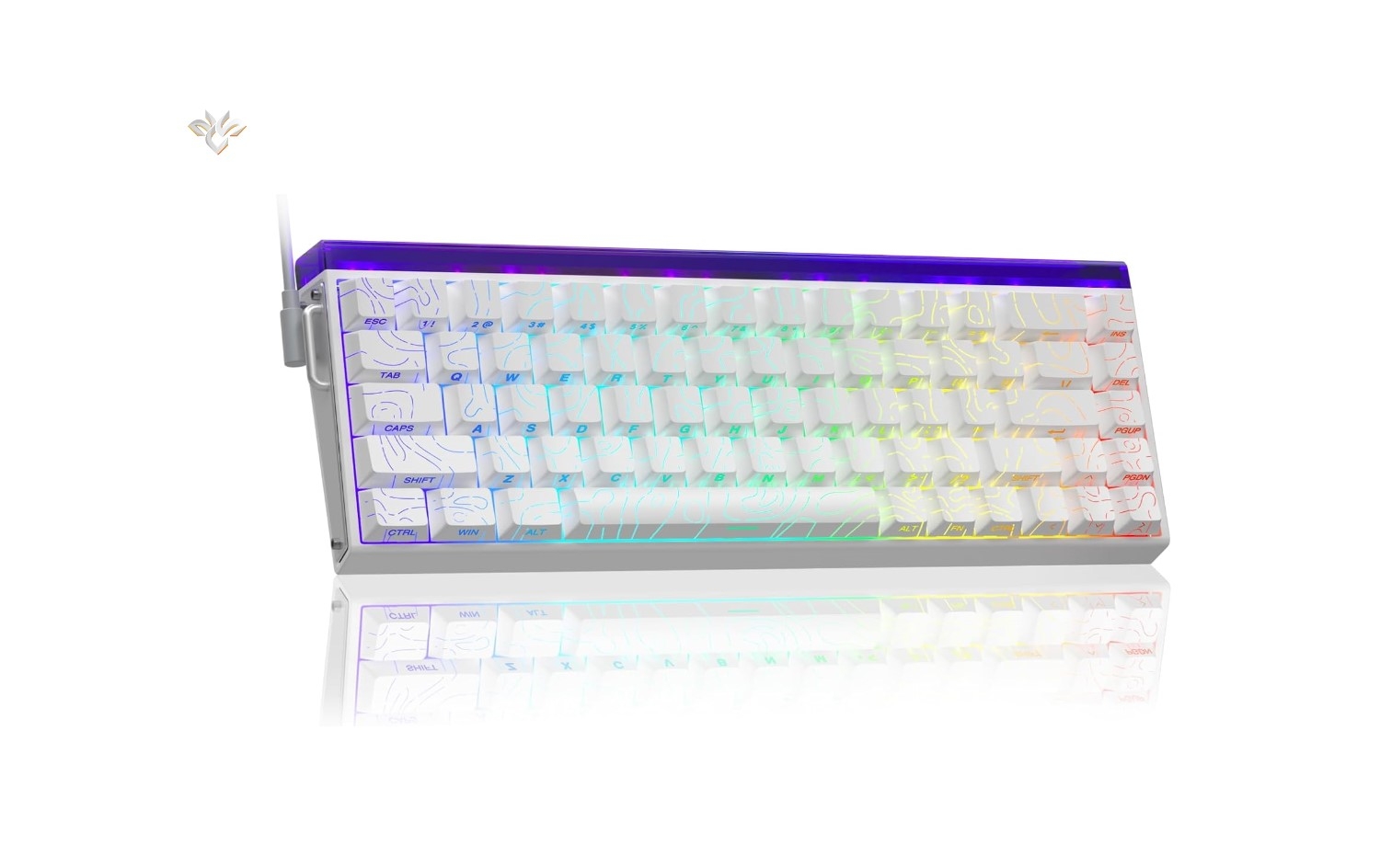 AULA HERO68 HE 8K magnetic gaming keyboard in White Contour finish with RGB lighting