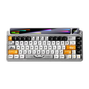 AULA LEOBOG AMG65 white 65% mechanical keyboard with Jasper switches and dual display