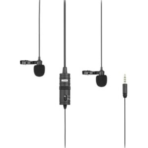 BOYA BY-M1DM dual lavalier microphone kit.