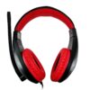 GIGAMAX GM1520 wired USB headset in black and red with microphone