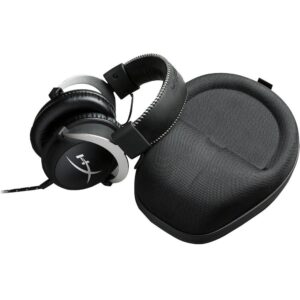 Black HyperX Cloud headset hard-shell carrying case