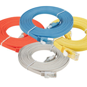 D-Link Cat6 UTP flat patch cords with RJ45 connectors in multiple colours