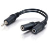 3.5mm AUX audio splitter with one male plug and two female sockets