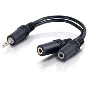 3.5mm AUX audio splitter with one male plug and two female sockets