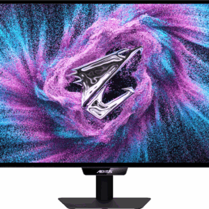 GIGABYTE AORUS ELITE FO27Q28G 27-inch QHD WOLED 280Hz gaming monitor, front three-quarter view
