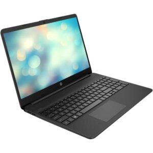 Alternate view of the black HP 15s laptop with Ryzen 3 5300U, 8GB memory and 256GB SSD