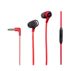 HyperX Cloud Earbuds red-and-black cable, 3.5 mm connector and inline control