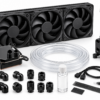 Illustrative generic custom liquid cooling kit; exact EK-Quantum Power Kit model and radiator size may differ.
