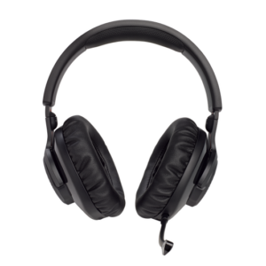 Front view of the black JBL Quantum 350 Wireless gaming headset