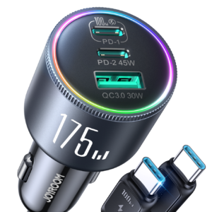 Joyroom three-port car charger with two USB-C ports and one USB-A port, official Joyroom product image
