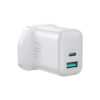 Joyroom JR-TCF21 white 20W wall charger with USB-C and USB-A ports