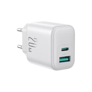 Joyroom JR-TCF21 white dual-port 20W charger alternate view
