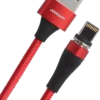 Red Joyroom S-1021X1 1 metre magnetic Lightning charging cable with LED indicator.