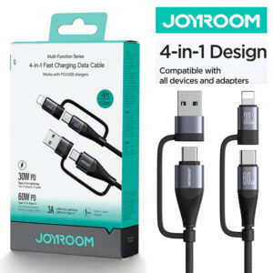 Joyroom 4-in-1 fast charging cable, USB-A and USB-C to Lightning and USB-C connectors