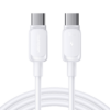White JOYROOM 100W USB-C to USB-C charging cable, model S-CC100A14, showing both Type-C connectors