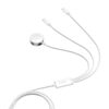 Joyroom S-IW008 white magnetic Apple Watch charger with USB-C and Lightning connectors, product image from Proshop