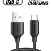 Black Joyroom S-A10 3A USB-A to USB-C charging cable, 1 metre, with both connector ends visible