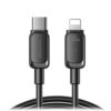 Black Joyroom S-A14 30W USB-C to Lightning cable with USB-C and Lightning connectors shown close up