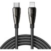 Black Joyroom S-A32 Starry Series 30W USB-C to Lightning charging cable, 1 metre, with connector close-up