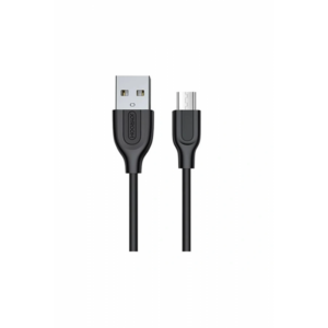 Joyroom S-L352 black USB-A to Micro-USB data and charging cable with connector close-up