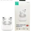 White Joyroom T03S Pro true wireless earbuds with matching charging case and red accent case detail
