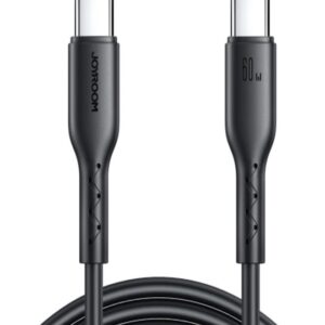 Black Joyroom USB-C to USB-C 60W charging cable, 1 metre; retailer image is SA26-CC3 and exact S-A16 series is not confirmed