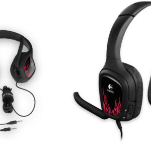 Logitech G130 wired stereo headset with boom microphone and inline audio controls