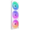 NZXT F420 RGB Core White 420mm triple-fan assembly angled view