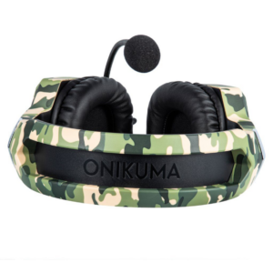 Rear view of the Onikuma K8 green camouflage headset, EAN 6972470560381.