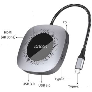 ONTEN USB-C multifunctional dock port layout.
