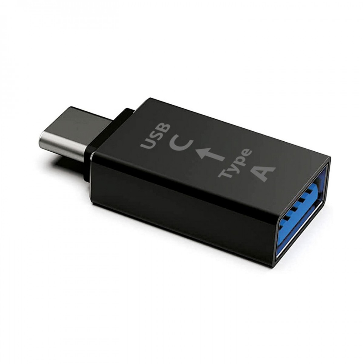 Compact USB Type-C plug to USB-A female adapter