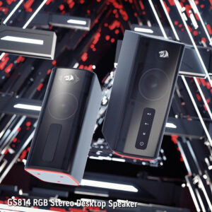 Additional view of Redragon GS814 Connie stereo speakers with RGB lighting.